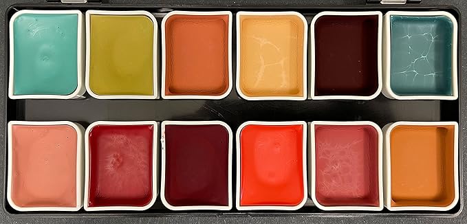 12-Color Complexion Alcohol-Activated Palette, Professional Quick Drying Waterproof SFX Makeup, Tattoo Cover-GlimoraGlow