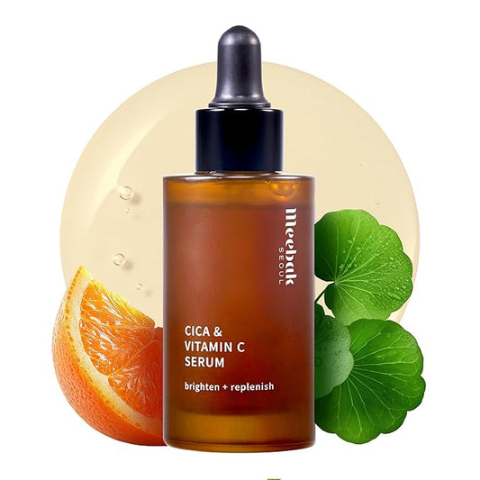 Meebak Korean Vitamin C Serum | Brightening Dark Spot Remover | Soothing Anti Aging & Skin Brightening w/Centella Asiatica, Panthenol, & Adenosine-GlimoraGlow