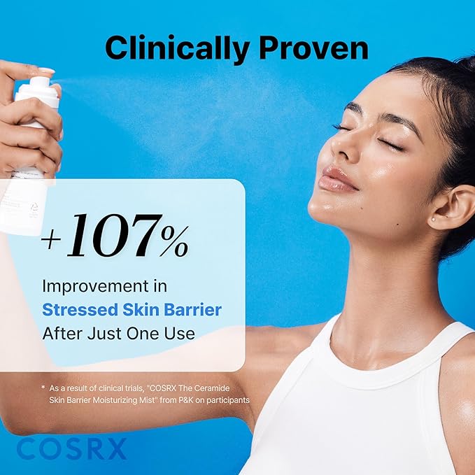 COSRX Barrier Cream Face Mist - Milky Toner with Ceramide & Hyaluronic Acid, Hydrating and Soothing Facial Spray for All Skin Types, 4.06 fl.oz, Korean Skin Care-GlimoraGlow