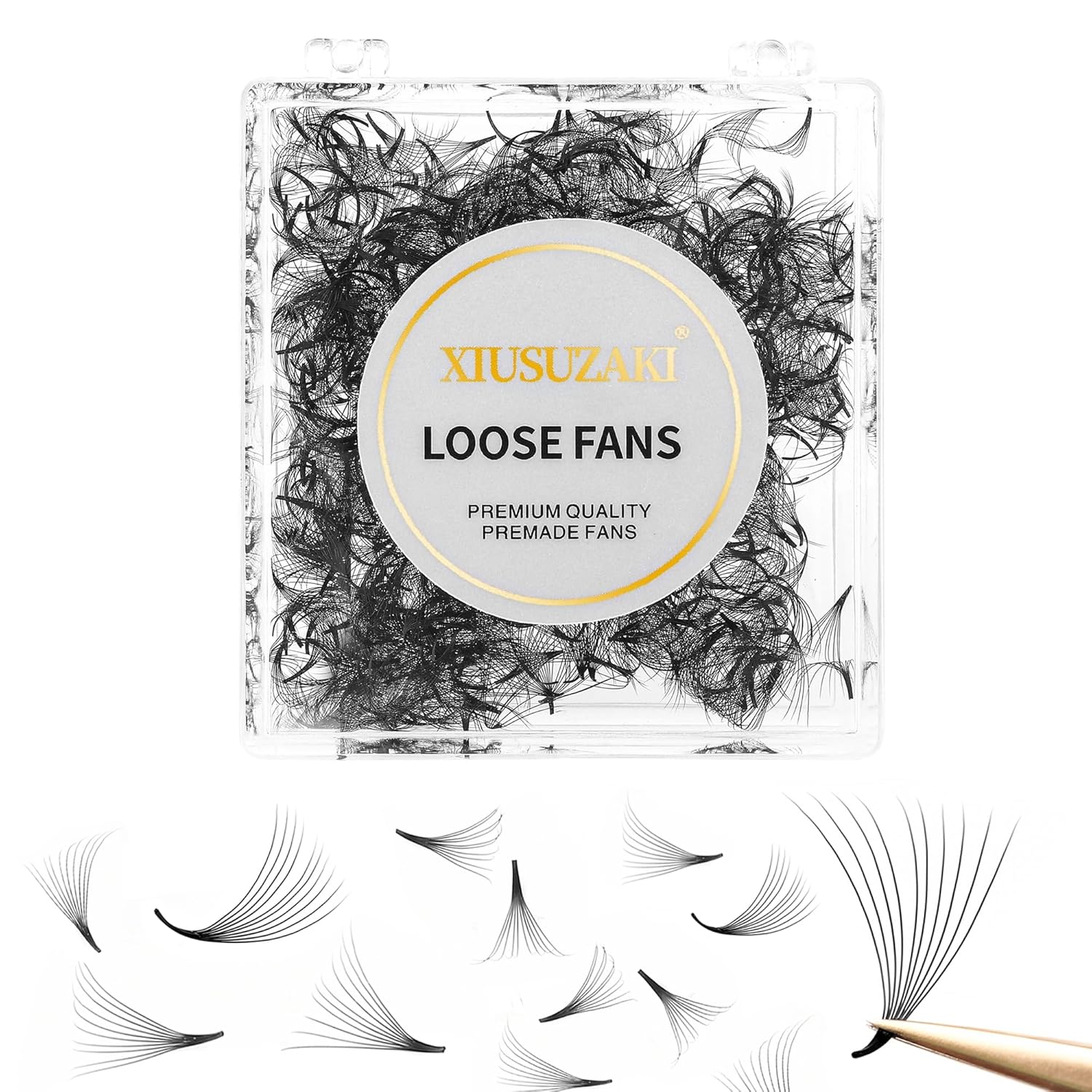 Premade Eyelash Extensions 600 Fans 10D, 0.07mm Thickness, D Curl, 11mm Fluffy Soft Handmade Loose Fan-GlimoraGlow