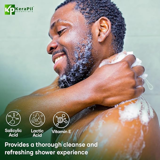 Exfoliating Body Wash with Salicylic Acid - No Dry Out, Gentle Exfoliates Rough and Bumpy Skin, Body Acne Wash, BHA & AHA - Cucumber and Mint Salicylic Acid Body Wash - (16 fl oz)-GlimoraGlow