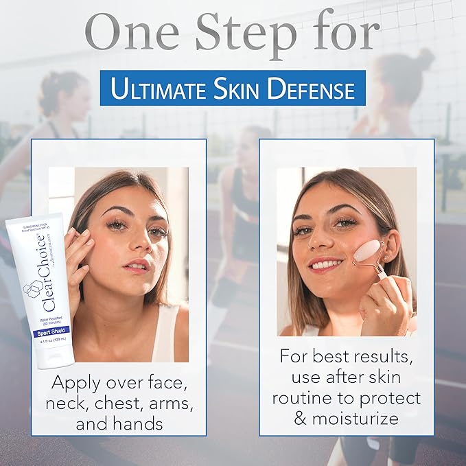 Clear Choice Sunscreen for Face SPF 45, Oil Free Sunblock & Light Moisturizer with Zinc Oxide, Reef-Safe, Broad Spectrum, Water-Resistant, No White Cast, Dermatologist Recommended, 4oz-GlimoraGlow