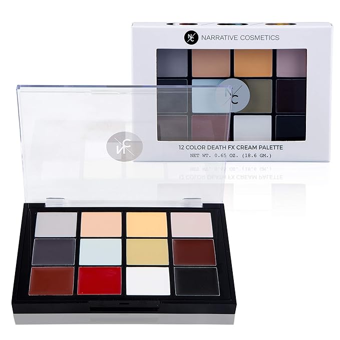 12-Color Death FX Cream Palette, Professional Quick Drying Waterproof SFX Makeup for the Stage, Film, Costumes, Cosplay, Halloween-GlimoraGlow