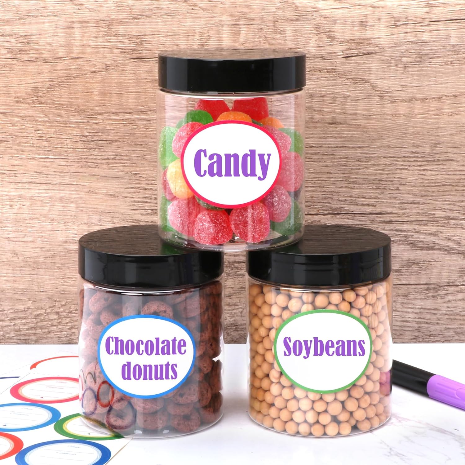 16 Pack 8oz Plastic Containers with Lids, Jars with Lids, Great for storing,lip balms, creams, ointments, cosmetics, samples-GlimoraGlow