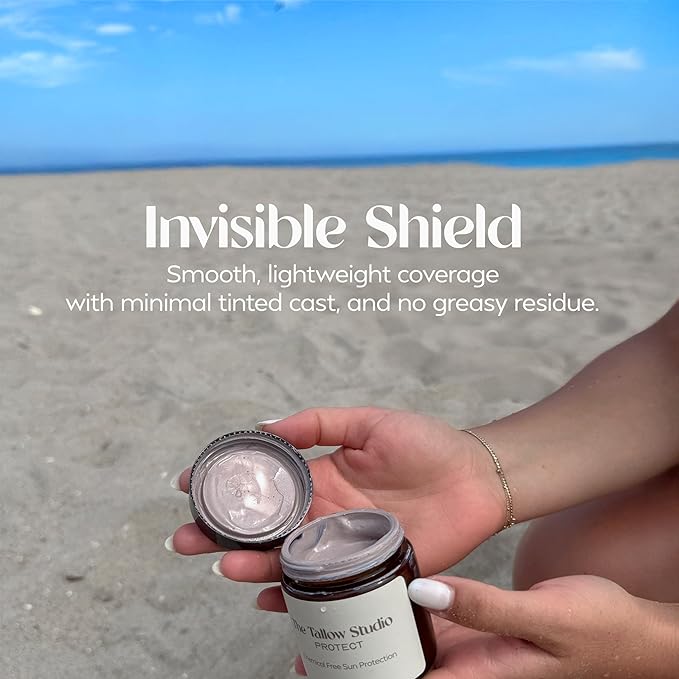 Everyday Tallow Mineral Sunscreen ~ SPF 30 | 100% Grass-Fed & Organic | Face & Body | Naturally Scented with Frankincense & Lavender Oil | Zinc Oxide | Water Resistant (2oz)-GlimoraGlow