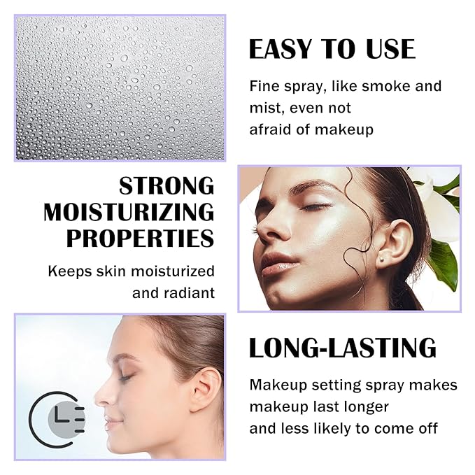 2PCS Makeup Setting Spray for Face,Waterproof Setting Spray for Makeup,Long Lasting Oil Control Finishing Holding Face Mist,Refreshing Hydrating Glossy and Matte Fixing Facial Mist Make Up Set A3-GlimoraGlow