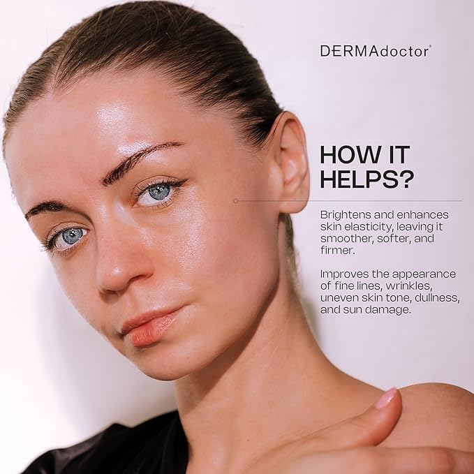 DERMAdoctor Vitamin C Face Serum 20% Vitamin C, Vitamin-E, Ferulic Acid, Ascorbic Acid Concentrated Dermatologist-Formulated Anti-Aging, Hydrating & Discoloration Correcting Serum for Face -1.0 fl oz-GlimoraGlow