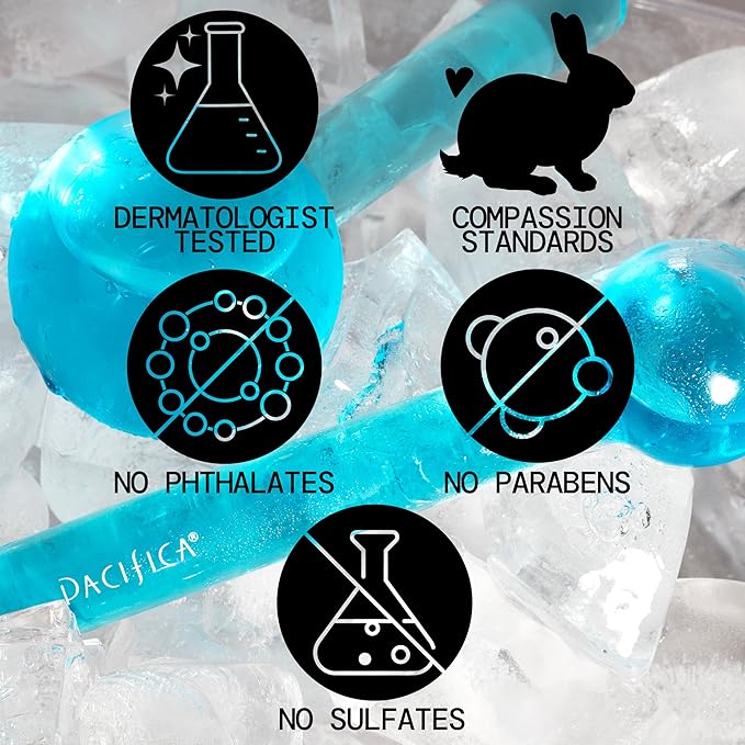 Pacifica Ice Roller Cryo Globes – Cooling Glass Facial Massager for Face, Eyes & Neck – Cold Therapy Beauty Tool for Puffy Eyes, Dark Circles, Redness, Wrinkles – Skin Care Gift for Women & Men-GlimoraGlow