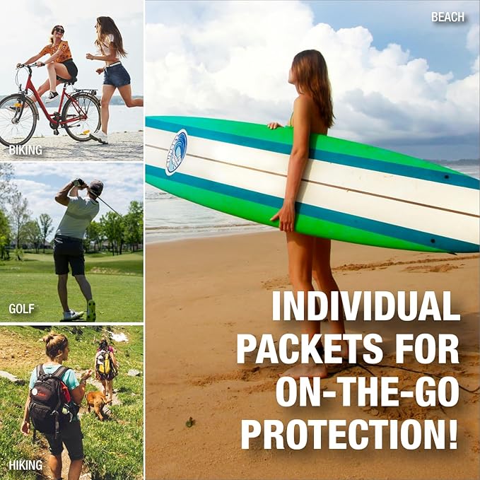 CoreTex Sun X 50 SPF Broad Spectrum Sunscreen Packets with Resealable Travel Bag - Pack of 15 Paraben, Oxybenzone, Octinoxate, & Oil Free Sunscreen - Water & Sweat Resistant Up to 80 Minutes-GlimoraGlow