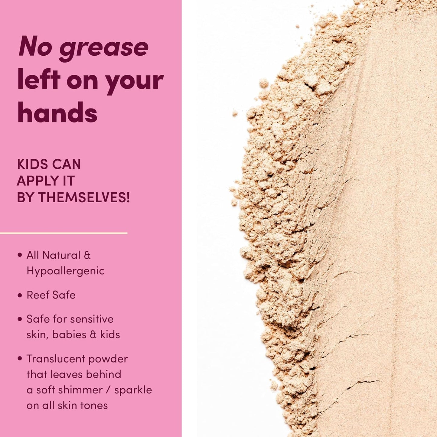 Bada Boom Bada Bling Shimmer Mineral Translucent Sunscreen Powder, Brush on SPF 50 and Sparkles-GlimoraGlow