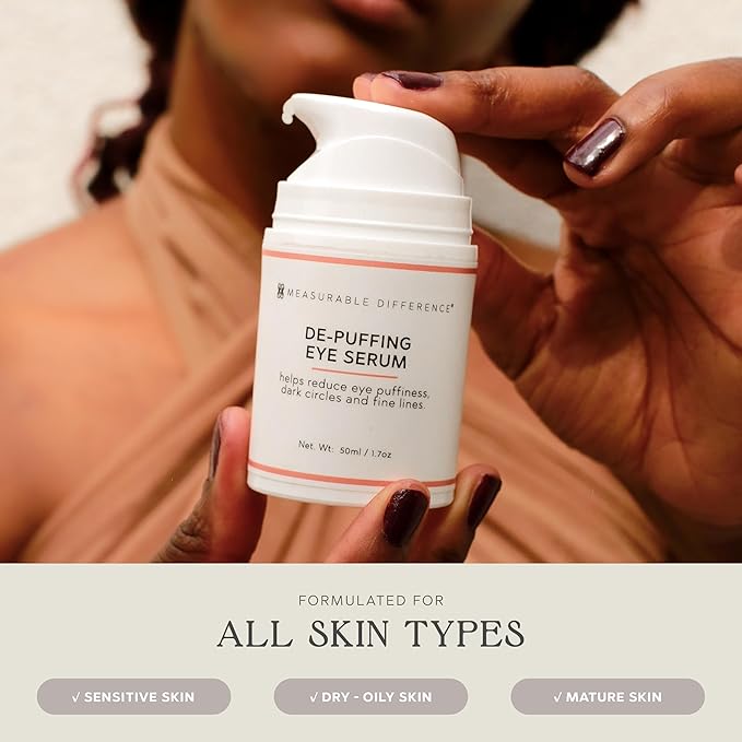 Measurable Difference De-puffing Eye Serum - Hydrating & Illuminating Treatment for Dark Circles, Puffiness, and Wrinkles-GlimoraGlow