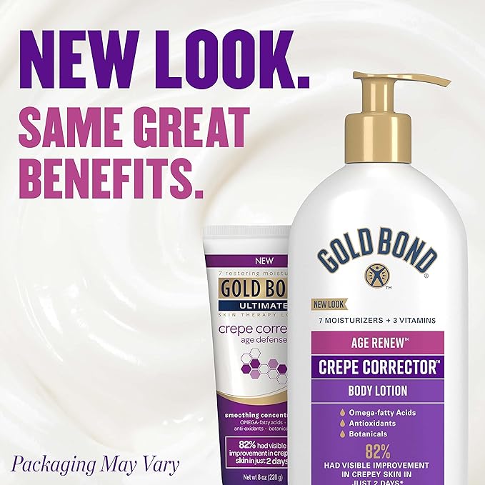 Gold Bond Age Renew Crepe Corrector Body & Face Lotion, Replenishing & Smoothing Formula, 14 oz., Packaging may vary-GlimoraGlow