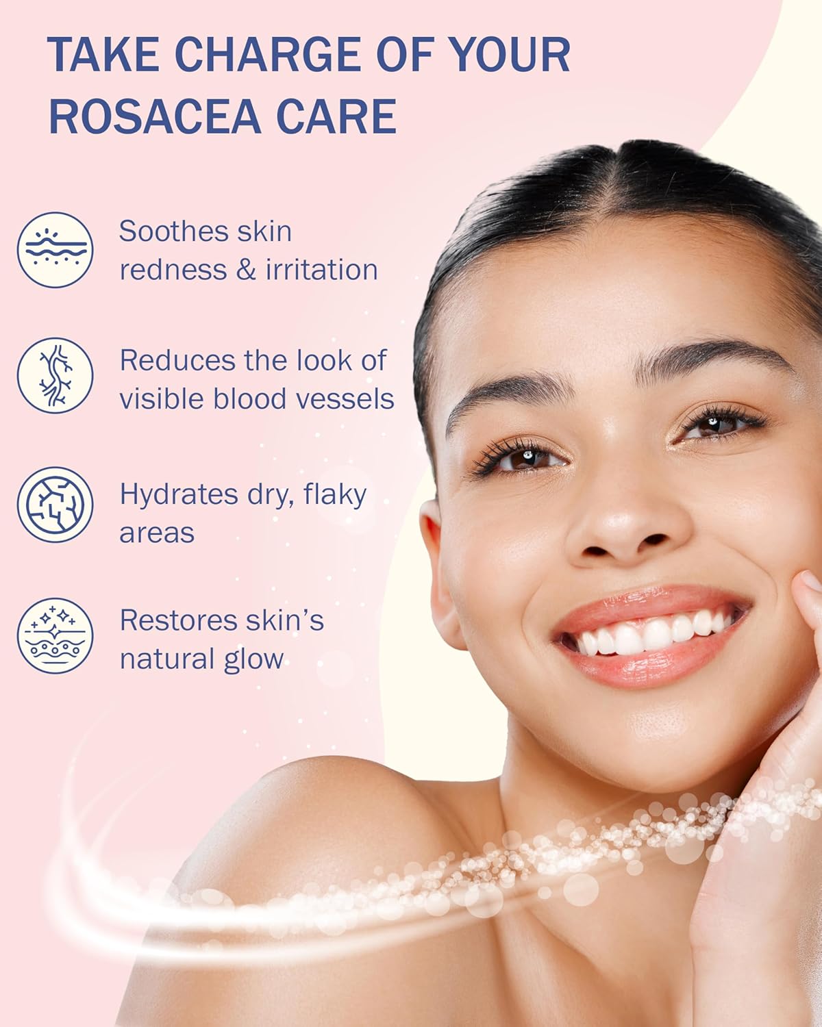 Rosacea Treatment Skincare for Women & Men - Face Wash, Rosacea Cream & Face Serum, Moisturizer Redness Reducing Skin Care with Aloe Vera, Hyaluronic Acid & Fruit Extracts, Made in USA by e70-GlimoraGlow