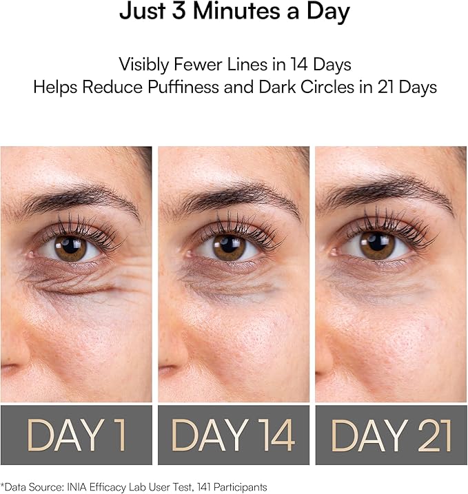 INIA Under-Eye Red Light Therapy for Face, 4-in-1 Beauty Device with Heat, Vibration, Massage & Red Light for Dark Circles, Puffiness & Skin Firming – Enhances Skincare Routine-GlimoraGlow