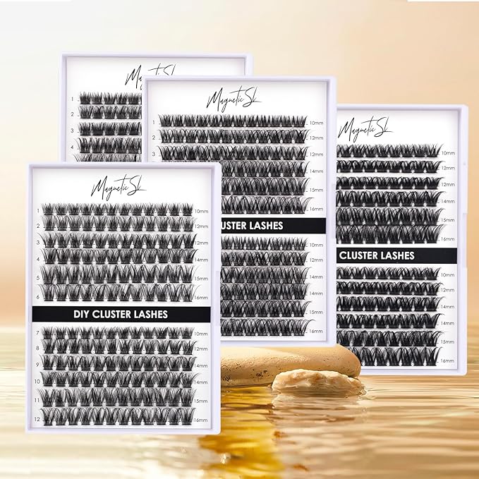 Lash Clusters 144 Pcs Individual Lashes Clusters Eyelash Extensions False Eyelashes DIY Lash Extension Reusable False Eyelashes Natural Look Mix 10-16mm C D Curl-DM27-GlimoraGlow