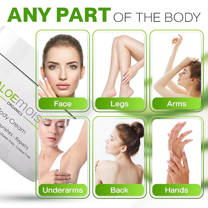 Organic Aloe Vera Lotion - Face & Body Moisturizing Cream with Natural Aloe Vera, Vitamin E Oil, Vitamin C, Retinol Cream, Shea Butter – Anti Aging Face Moisturizer for Women, Dry Skin (8 oz)-GlimoraGlow