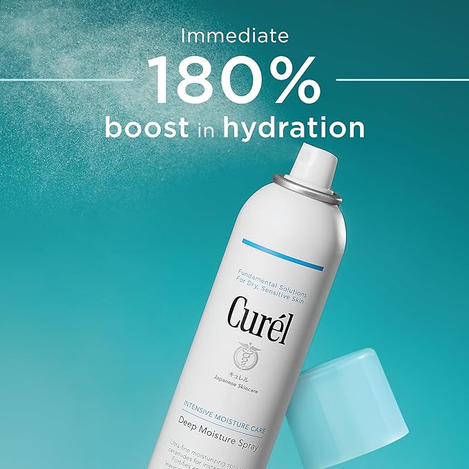 Curel Japanese Skin Care Deep Moisture Spray, Spray on Moisturizer for Dry Skin, Face Hydrating spray with Ceramides, 5 Oz-GlimoraGlow