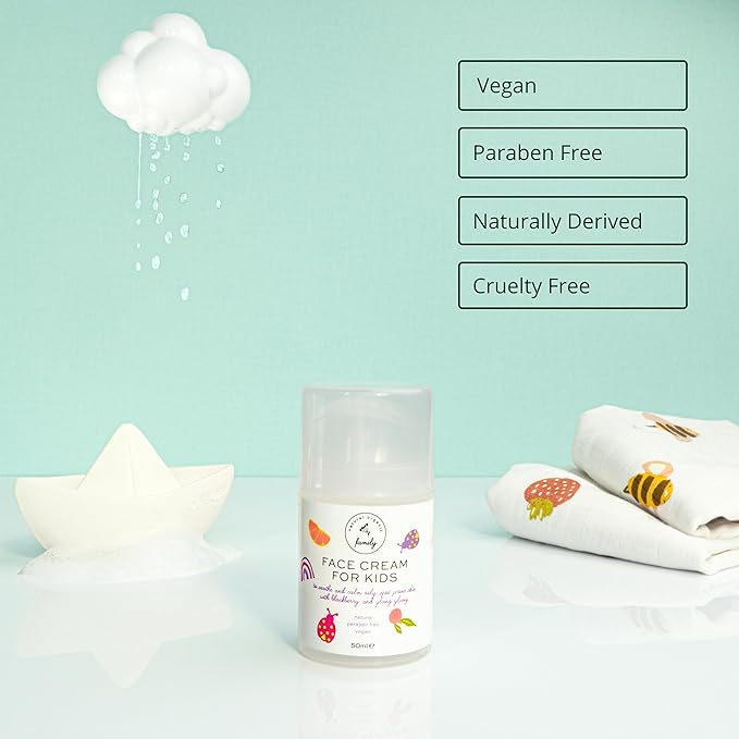 Gentle Face Cream Moisturizer for Kids and Preteens – Nourishing and Calming for All Skin Types – Natural Ingredients: Hyaluronic Acid and Vitamin E - Made in UK 50ml-GlimoraGlow