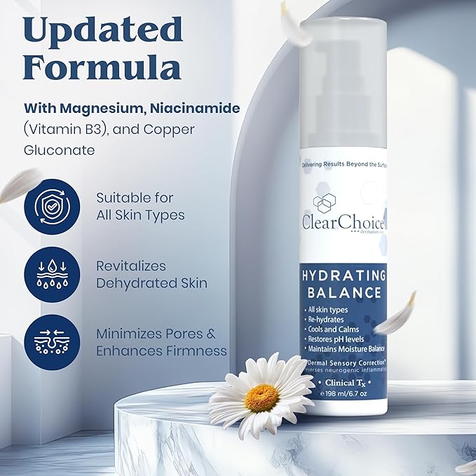 Clear Choice Hydrating Balance Facial Mist 6.7oz – Rejuvenating Spray for All Skin Types, Tightens Pores, Prolongs Makeup, Restores pH Balance-GlimoraGlow