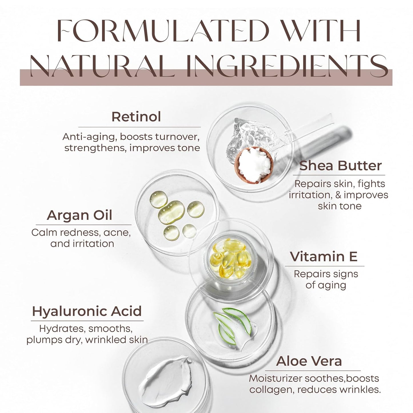 Retinol & Vitamin E Face Moisturizer - Dermatologist Tested, Hydrating, Restores Sun-Damaged Skin, Anti-Aging - Reduces Acne Scars, Clean Beauty, Cruelty-Free Korean Skincare - 1.69 Fl oz-GlimoraGlow