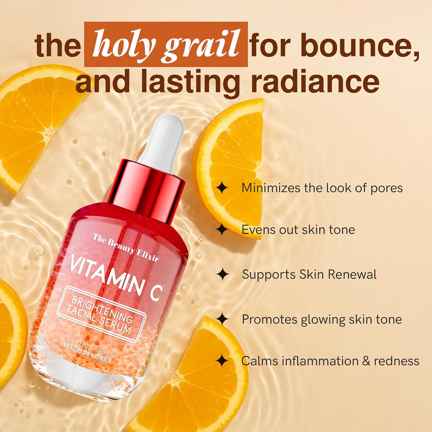 Vitamin C Serum For Face - Dermatologist Tested - Anti-Aging & Dark Spot Remover - Brightening, Clean Beauty, Cruelty-Free, Korean Skin Care for Glass Skin - All Skin Types - 1.69oz-GlimoraGlow