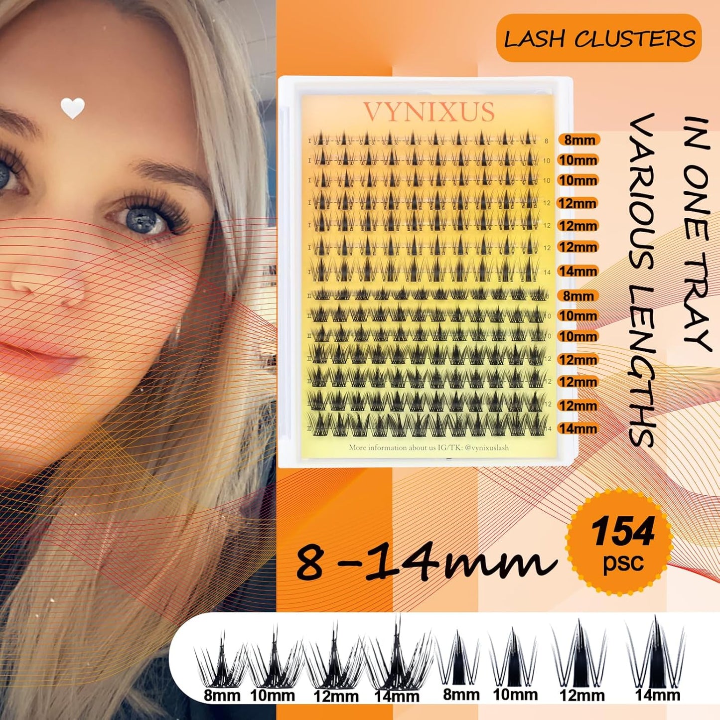 Lash Clusters Wispy Individual Lashes Fluffy Eyelash Clusters Spiky Wet-Look Cluster Eyelash Extensions Natural Cluster Lashes Ultra-Thin Band (Fairy/Magic-0.07D-Mix8-14)-GlimoraGlow