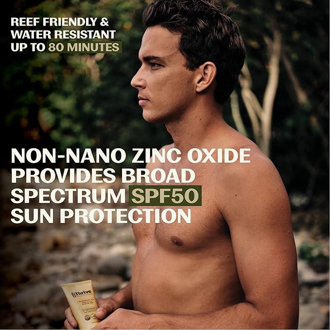 Thrive Natural Care Reef Safe Sunscreen SPF50 - Hawaii 104 Reef Act Compliant - Mineral Sunscreen Non-Nano Zinc Oxide - Vegan, (5.8 Oz (Pack of 3))-GlimoraGlow