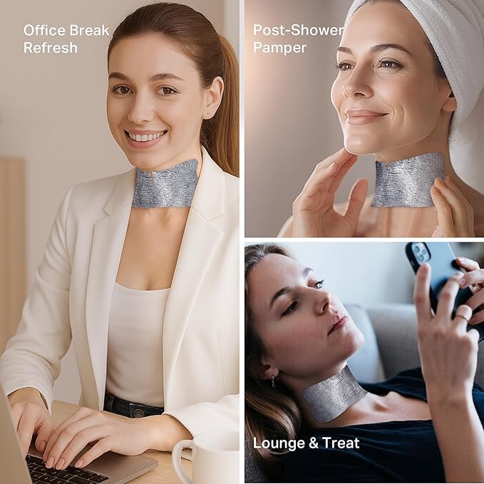 depology Tightening and Lifting Neck Wrinkle Patches with Cream, PDRN Deep Collagen Neck Mask, Firming Patch with PDRN、Collagen and Niacinamide Cream-GlimoraGlow