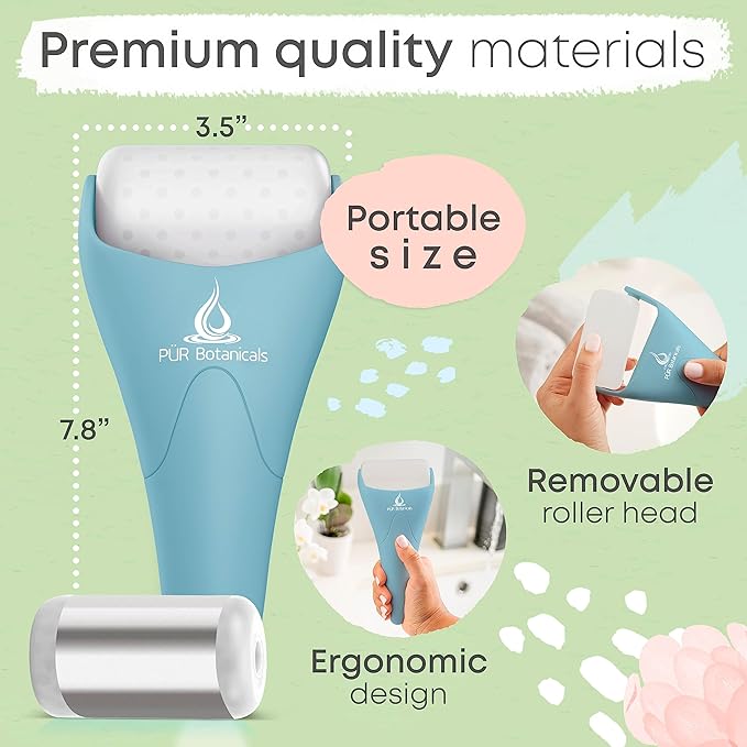 Arctic 2-in-1 Set Cryotherapy Ice Roller for Face Wrinkles Massager - Skin Care Tool for Puffiness - Cooling Ice Facial Eye Skin Roller - Reduce Puffiness and Relief Migraine Pain-GlimoraGlow