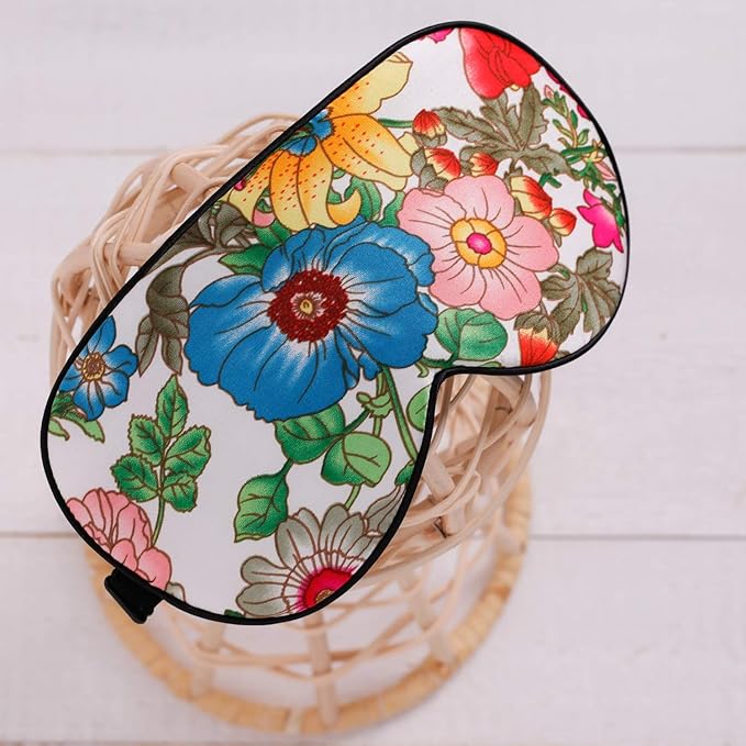 100% Pure Silk Eye Mask Sleep Eye Mask Eye Cover Eyeshade Sleeping Eye Mask Printed Colors (#10)-GlimoraGlow