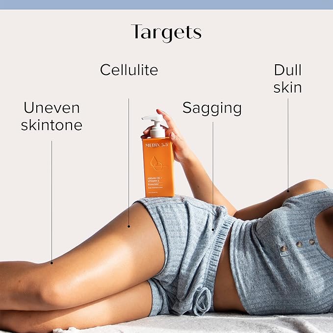 Medix 5.5 Retinol Body Lotion + Argan Oil Cream 2PC Skin Care Set Body & Face Moisturizer | Firming Body Lotion Bundle Reduces Look Of Wrinkles, Cellulite, Crepey Skin, & Uneven Skin Tone, 2PC-GlimoraGlow