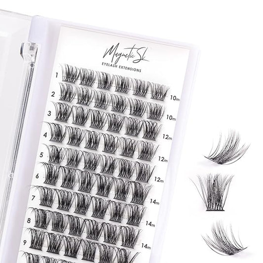 Cluster Lashes 72 Individual Lashes Clusters Eyelash Extensions False Eyelashes DIY Lash Extension Kit Reusable False Eyelashes Natural Look Mix 10-16mm C D Curl-DM17-GlimoraGlow