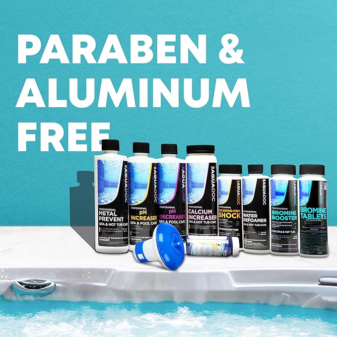 Inflatable Hot Tub Chemical Kit with Bromine Tablets - Inflatable Spa Starter Kit - Convenient Hot Tub Starter Kit & pH Control Kit - AquaDoc Inflatable Spa Chemicals-GlimoraGlow