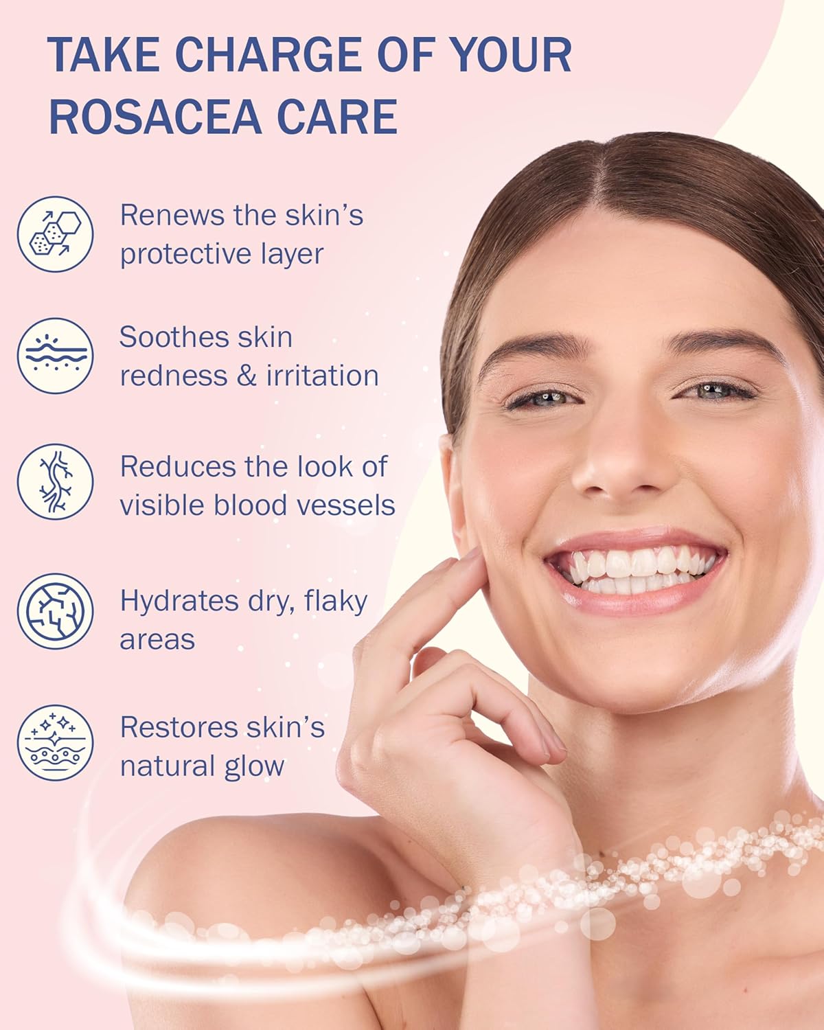 Rosacea Treatment Skincare Face Serum for Women & Men - Gentle Face Serum Moisturizer Redness Reducing Skin Care with 10% Azelaic Acid, Made in USA by e70 (2 fl. oz)-GlimoraGlow