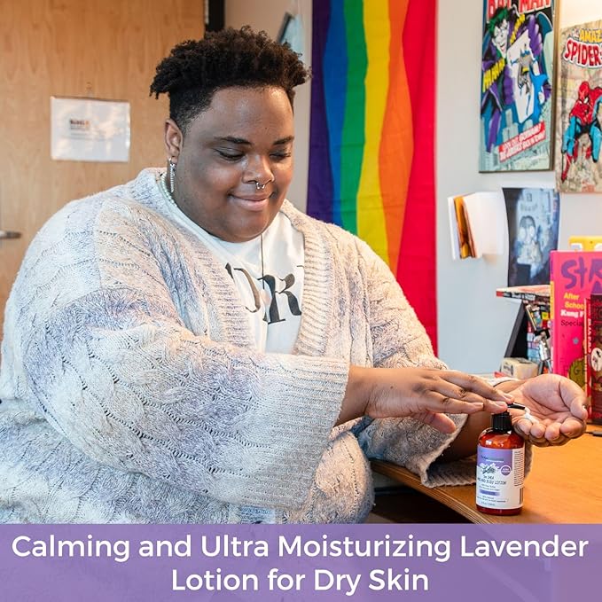 RaGaNaturals Lavender Shea Butter Hand and Body Lotion, 16 Fl Oz - Moisturizing, Plant-Based, Vegan, with Argan, Avocado Oil & Vitamin E-GlimoraGlow