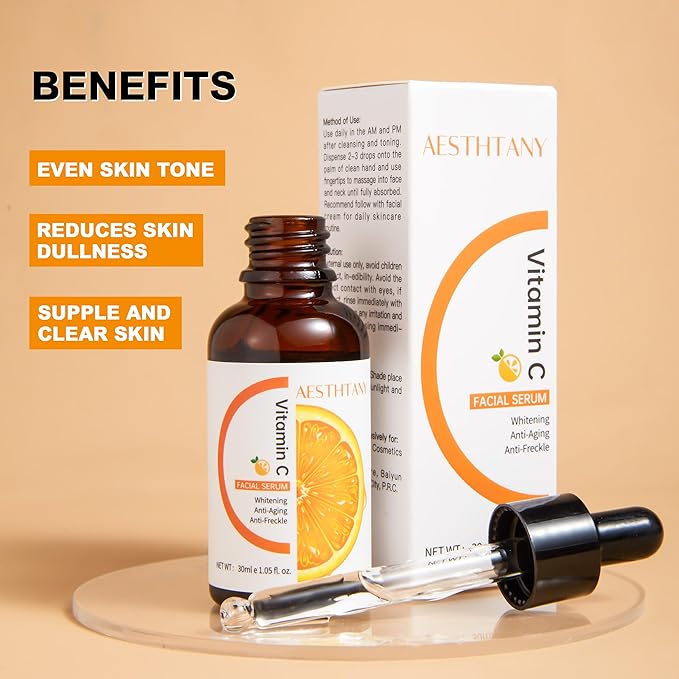 Hydrating Hyaluronic Acid Serum for Face with Vitamin C, Vitamin E | 30ml / 1.06 fl.oz | Daily Moisturizing Face Serum-GlimoraGlow
