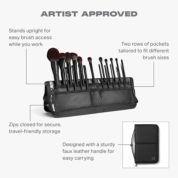 Morphe MUA Life Makeup Brushes - 20 Piece Makeup Brush Set of Eye and Face Brushes - Made with Synthetic Bristles and Includes Carrying Case (20 Count)-GlimoraGlow