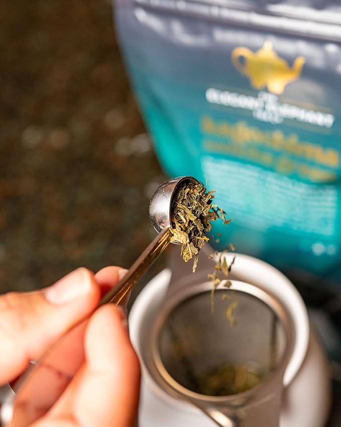 Japanese Sencha Green Tea, Organic Loose Leaf Sencha Tea – Antioxidant & Detox Support – Refreshing Hot or Iced Green Tea – 4 oz Resealable Bag (Makes 50 Cups) – The Elegant Elephant-GlimoraGlow