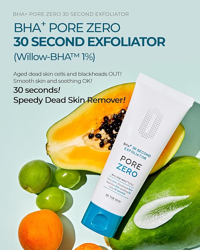 BHA+ Pore Zero 30 Second Exfoliator - Pore Erasing Face Peeling Gel with Salicylic Acid, Aloe Vera - Removes Dead Skin & Sebum - Glass Clear Skin, Korean Skincare, 3.38oz.-GlimoraGlow
