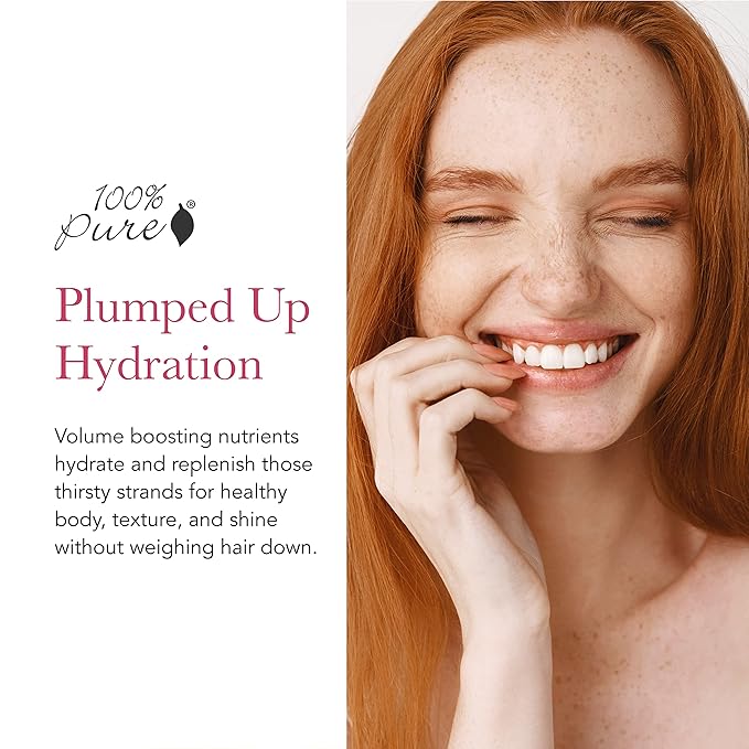 100% PURE Kelp & Mint Volumizing Shampoo Purifying Hydration & Deep Detox - Botanical Body Boost for Dry, Damaged Thinning Hair, Promotes Healthy Growth for Women & Men - Sulfate Free - 8 Fl Oz-GlimoraGlow