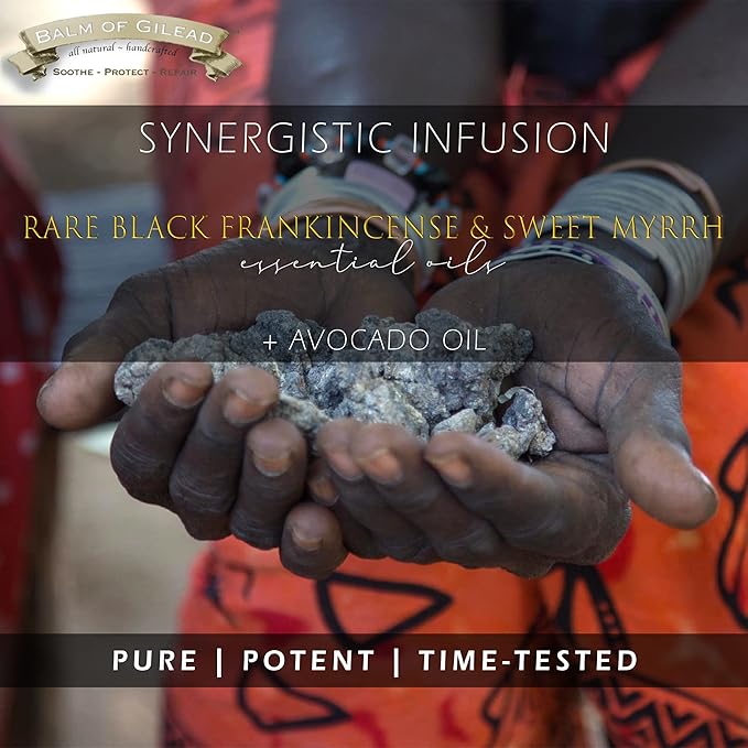 BALM OF GILEAD Neuropathy Frankincense & Sweet Myrrh Therapeutic Rubbing Oil - Instant Diabetic's & Autoimmune Dry Skin Relief & Repair, 2 fl oz-GlimoraGlow