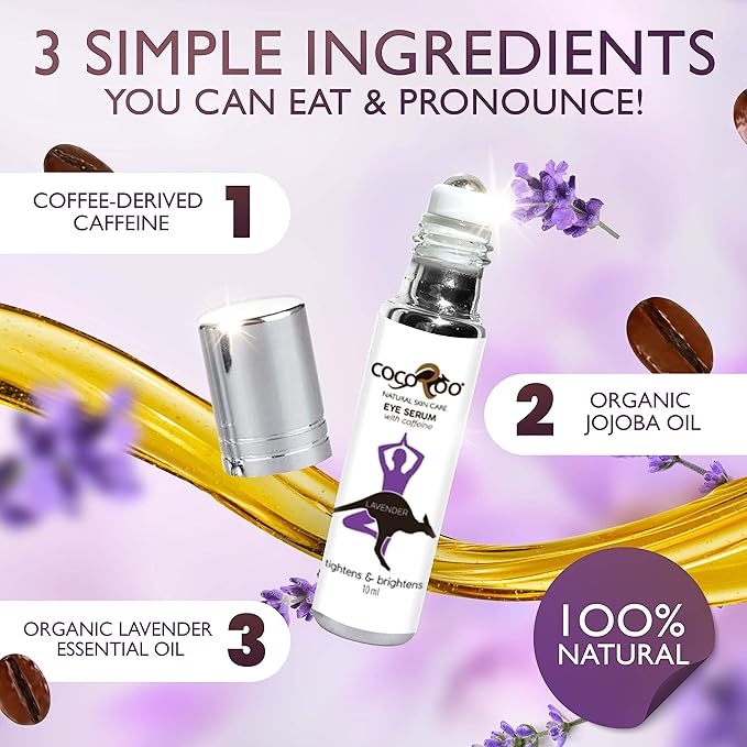 Caffeinated Eye Serum, Nutrient-Dense, 100% Pure, Natural & Vegan (Lavender)-GlimoraGlow