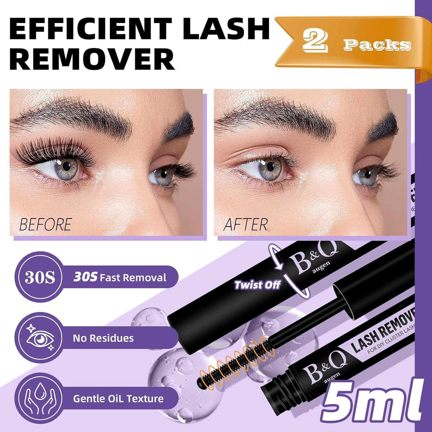 Lash Shampoo Kit Lash Cleaning Kit 50ML Lash Bath Kit Lash Wash for Eyelash Extensions Lash Remover Mascara Brush with Hairband Portable Eyelash Cleanser for Home Use (50ML Shampoo Kit)-GlimoraGlow