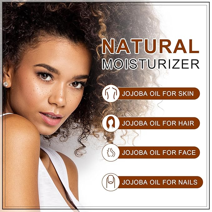 Yoken Pure Jojoba Oil Organic USDA Certified 16 fl oz, 100% Natural Jojoba Oil for Hair, Skin & Face, Cold Pressed Unrefined, Deeply Moisturizing Body Carrier Oils for Essential Oils Mixing-GlimoraGlow