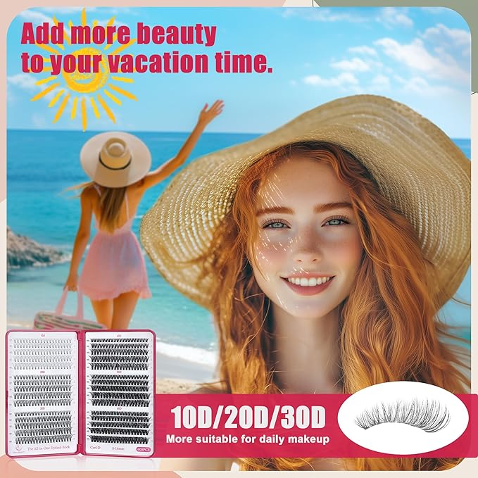 Bombshell SE Lash Clusters 600PCS Lashes - Lash Clusters 10D 20D 30D+40D50D60D Individual Lashes Clusters D Curl Lash Extension 8-16MM Eyelash Clusters DIY Cluster Eyelash Extensions for Beginners-GlimoraGlow