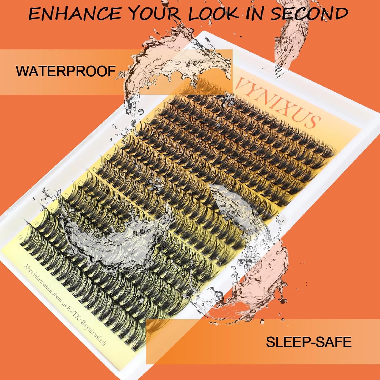 Eyelash Clusters Fluffy Lash Clusters Wispy Individual Lashes Cluster Eyelash Extensions D Curl DIY at Home Natural Cluster Lashes (40D-0.07D-Mix8-16)-GlimoraGlow