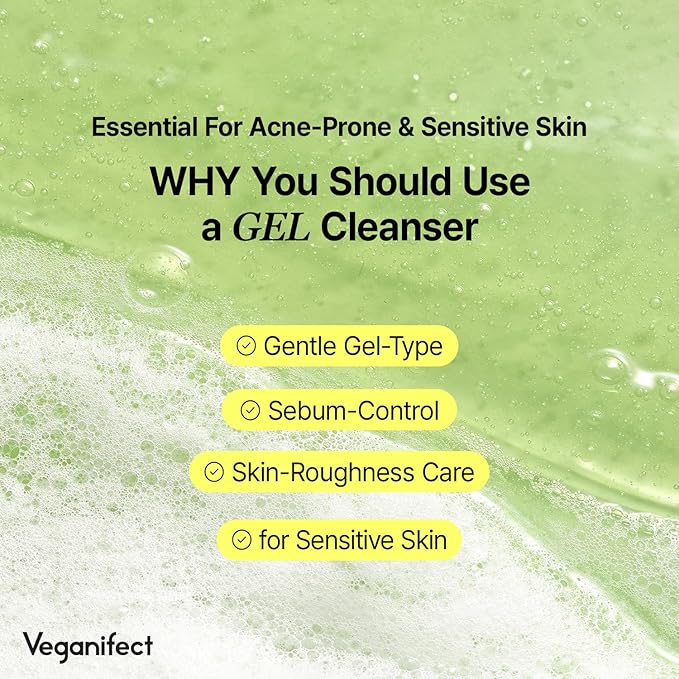 Gel Cleanser, Big Size, Gentle Exfoliation and Face cleanser for Sensitive Skin, Korean Skin Care, Vegan, 6.93 Fl Oz-GlimoraGlow
