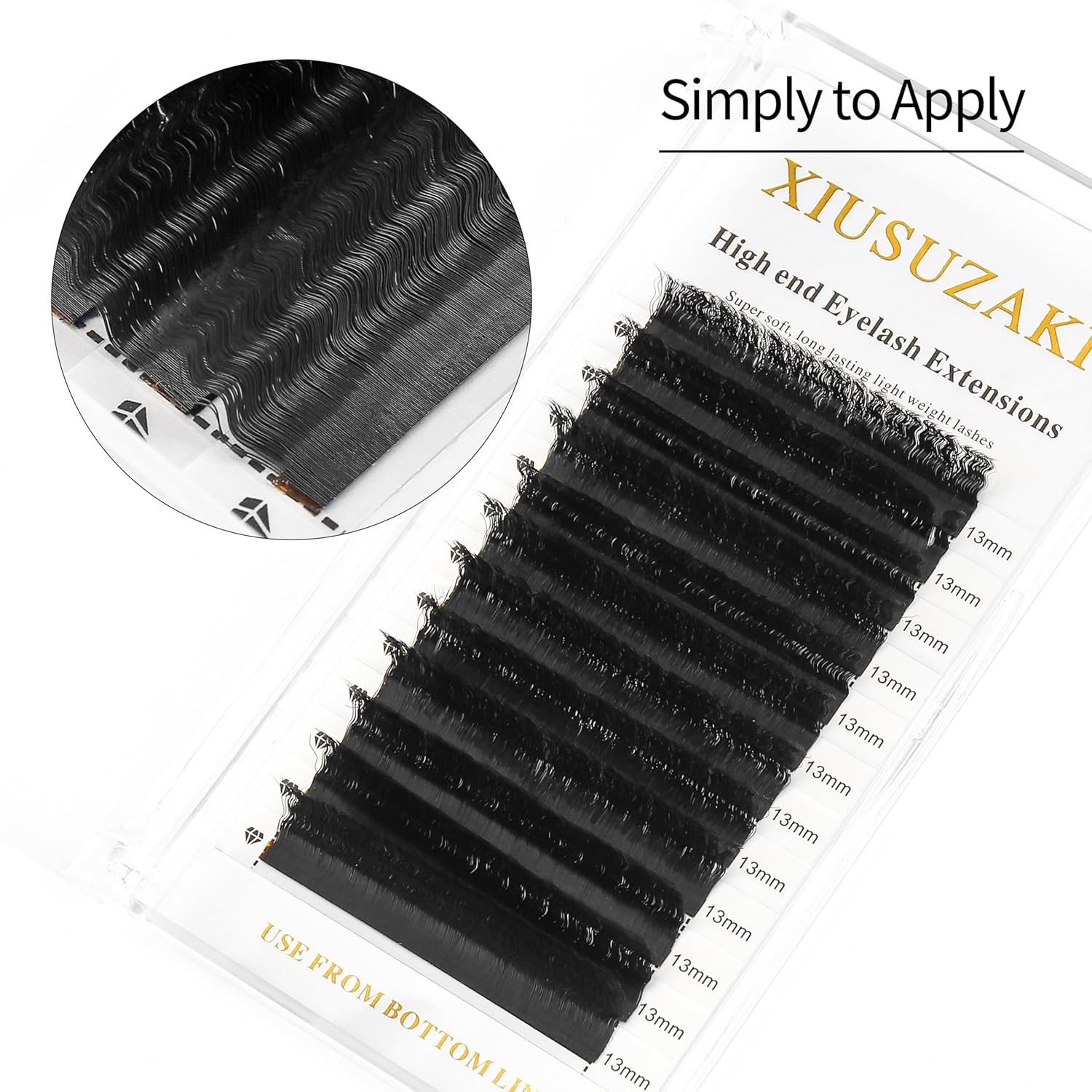 Lash Extensions Wool Curly Eyelash Extensions 0.07mm Thickness C Curl Mix 8-15mm Easy Fan Lashes Premade Fans Volume Lashes Matte Black Crisscross(Wool Curly,0.07-C,8-15mm)-GlimoraGlow