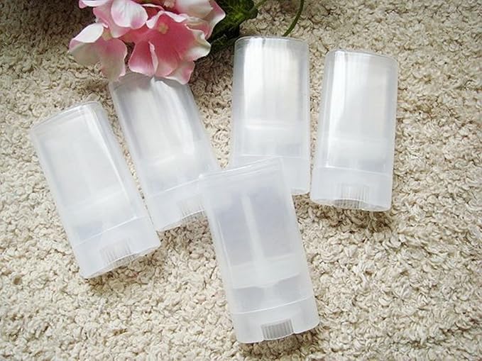 15ml Empty Oval Lip Balm Tubes Deodorant Containers Lip Balm Tubes Lip Gloss Container Holder With Caps Clear/White Pack of 6pcs (Transparent)-GlimoraGlow