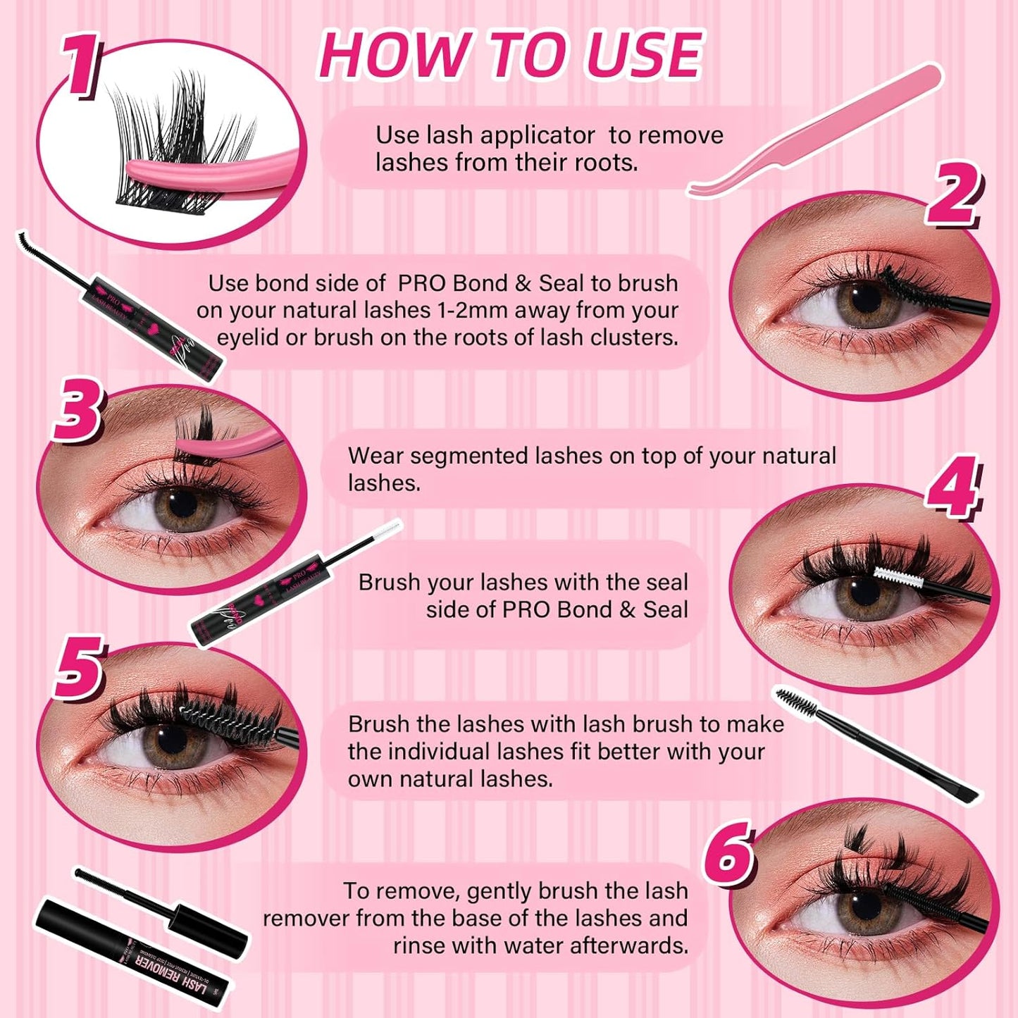 PRO LASHBEAUTY Manga Lash Clusters, Eyelash Clusters 10-18 Mixed Cluster Eyelash Extensions Lash Extension Reusable & Comfortable (Sunset, 10-18mix)-GlimoraGlow